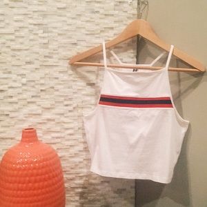Patriotic stripe cropped tank